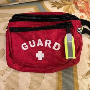 Red Lifeguard Fanny/Hip Pack Water-Resistant Red Bag for Medical Supplies & Gear